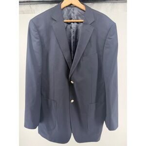 Ted Lapidus Paris Mens Navy Blue Slim Fit Blazer Sport Coat 46R Silver Butons